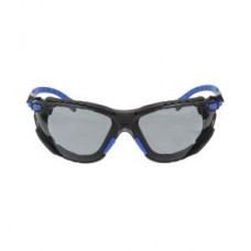 3M™ Solus Protective Eyewear,  S1102SGAF,  with grey anti-fog lens,  black with blue frame,  foam gasket and strap