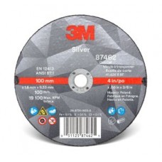 3M™ Silver Cut-Off Wheel,  87462,  T1,  4 in x 0.060 in x 3/8 in,  cost per wheel