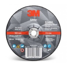 3M™ Silver Depressed Centre Grinding Wheel,  87455,  T27,  4 in x 1/4 in x 3/8 in,  cost per wheel