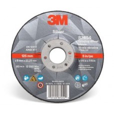 3M™ Silver Depressed Centre Grinding Wheel,  87454,  T27,  5 in x 1/4 in x 7/8 in,  cost per wheel,  20 wheels per case