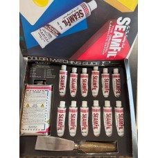 Seamfil Plastic Laminate Repair Kit, 12 most popular colors, non-scratch putty knife, 1/2 pint of SF-99 solvent, complete instructions. cost per kit Seamfil Plastic Laminate Repair Kit, 12 most popular colors, non-scratch putty knife, 1/2 pint of SF-99 solvent, complete instructions. cost per kit
