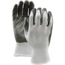 Grey Nitrile Dipped Cotton gloves,  #389,  white code,  size Large,  12 pairs/box,   cost per pair