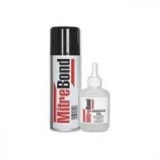 AG414.2 Mitrebond Workshop Aerosol kit. Mitre Bond in 100g bottles and the spray activator in 400ml cans,  Price per kit