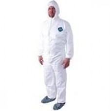 Dupont Tyvek COVERALL,  ZIPPER FRONT,  HOOD,  ELASTIC WRIST AND ANKLE,  Size medium,  model TY127S,  25 per case,  cost per each