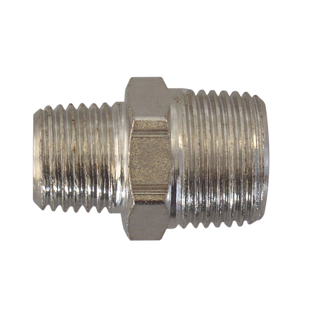 Brass fitting, Male Hexagonal Reducer, 3/8 in to 1/4 in