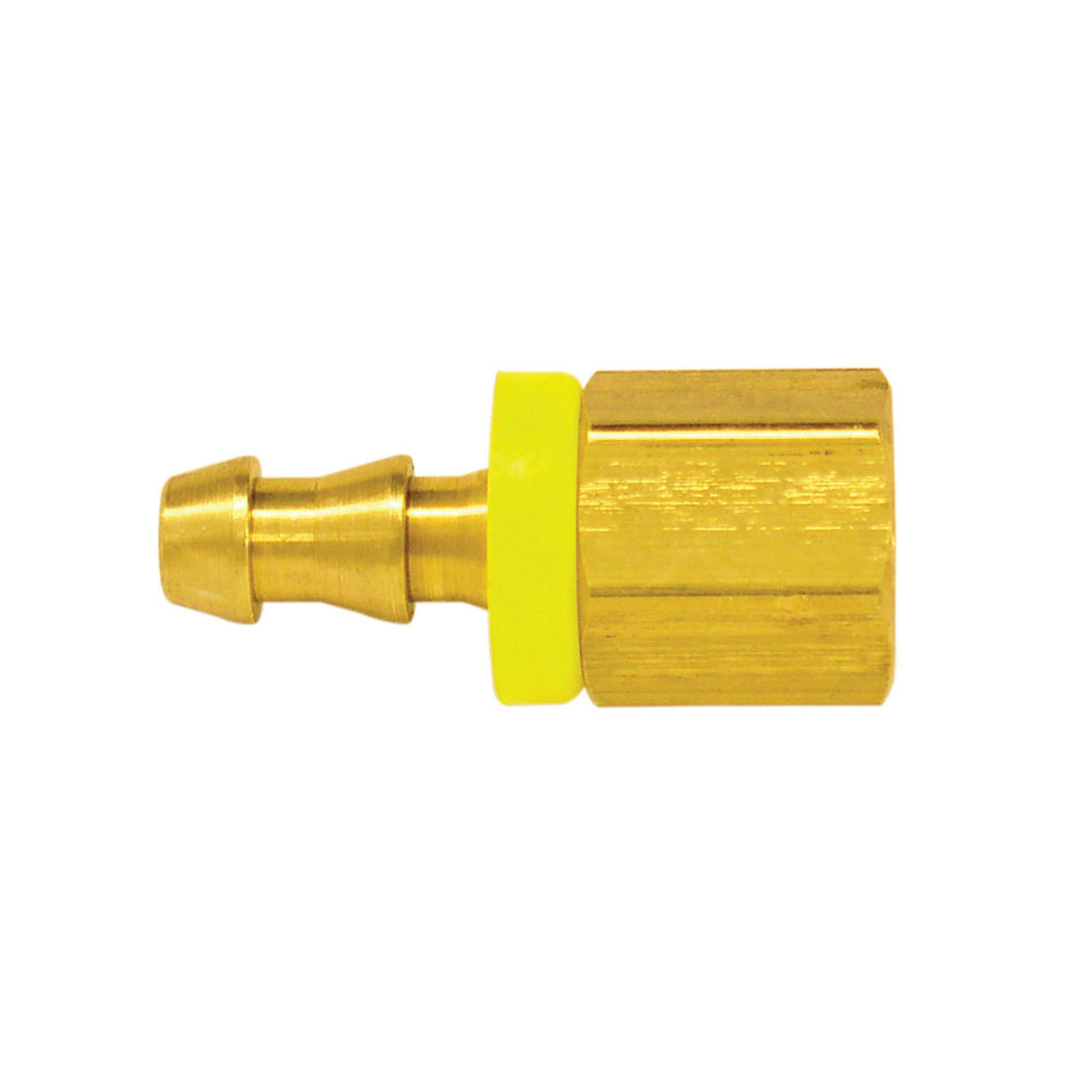 Brass Fitting Hose Barb Fitting Lock-On 3/8 x 1/4(F) NPT, #41.872, cost per each, 10 per bag